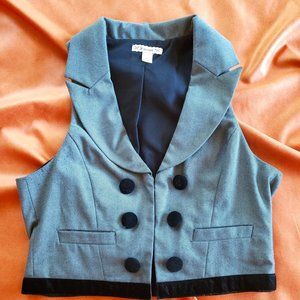 Sophisticated Velveteen Trimmed Shortie Vest